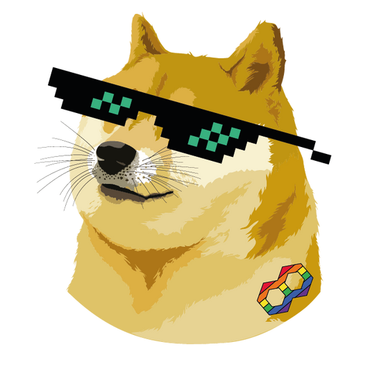 Doge Pixel Glasses Sticker
